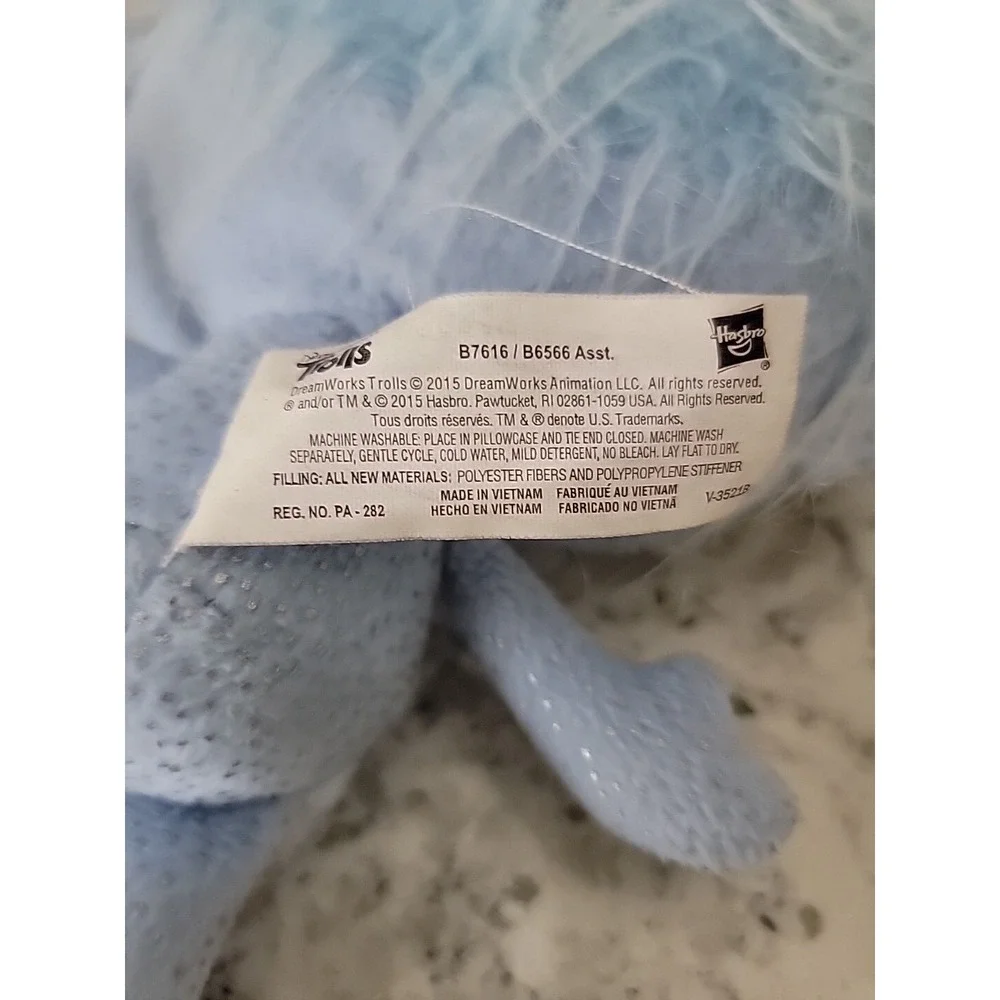 Hasbro DreamWorks‎ Trolls Guy Diamond Glitter Plush Doll B7616 Blue Sparkle 2015